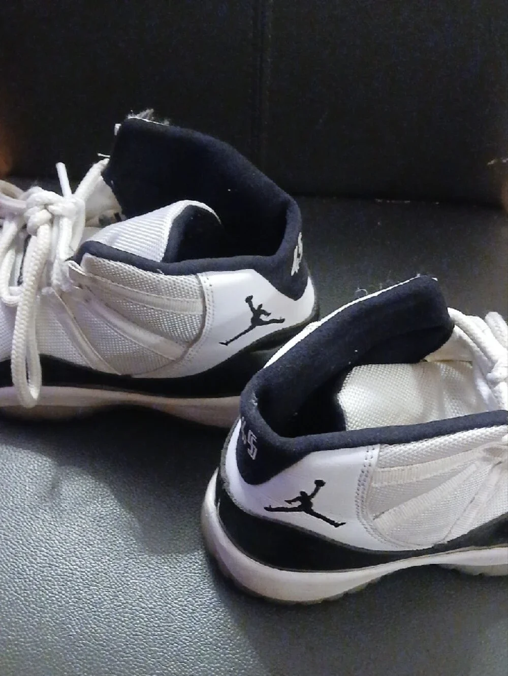 Kids White and Black Jordan High-Top Sneakers